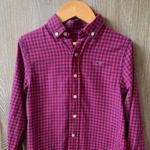 Vineyard Vines Whale Plaid red/blue button down size 5